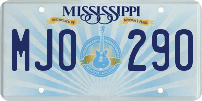 MS license plate MJO290