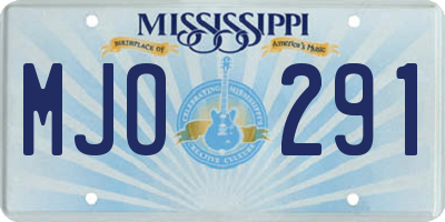 MS license plate MJO291