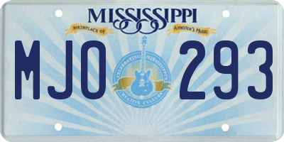 MS license plate MJO293