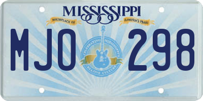MS license plate MJO298