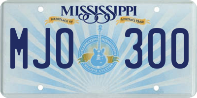 MS license plate MJO300