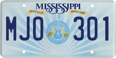 MS license plate MJO301