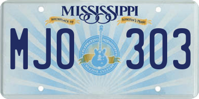 MS license plate MJO303