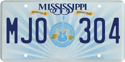 MS license plate MJO304