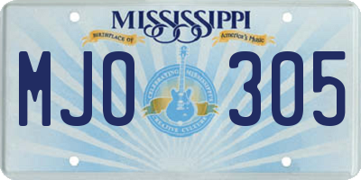 MS license plate MJO305