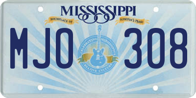 MS license plate MJO308