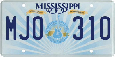 MS license plate MJO310