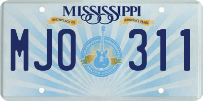 MS license plate MJO311
