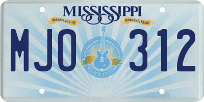 MS license plate MJO312