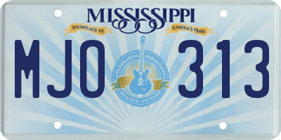 MS license plate MJO313
