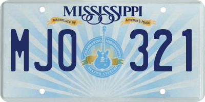 MS license plate MJO321