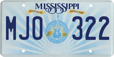 MS license plate MJO322