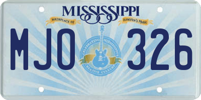 MS license plate MJO326