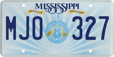 MS license plate MJO327