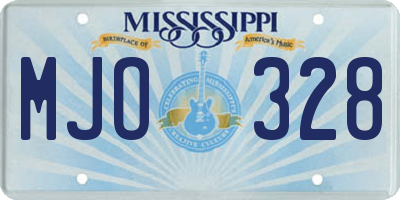 MS license plate MJO328