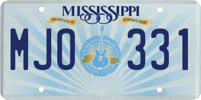 MS license plate MJO331