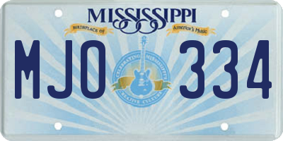 MS license plate MJO334