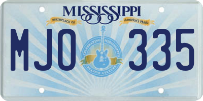 MS license plate MJO335