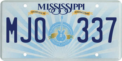 MS license plate MJO337