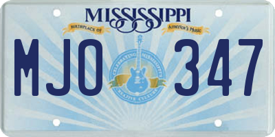 MS license plate MJO347