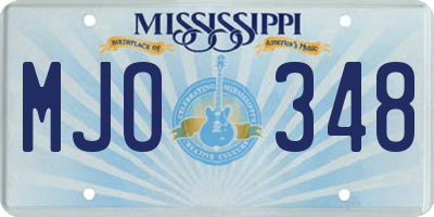 MS license plate MJO348
