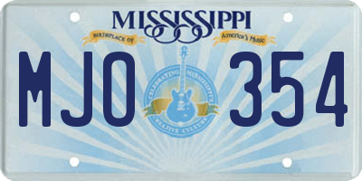 MS license plate MJO354