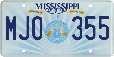 MS license plate MJO355