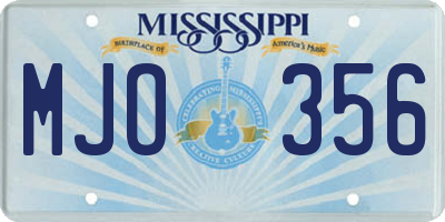 MS license plate MJO356