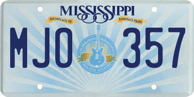 MS license plate MJO357