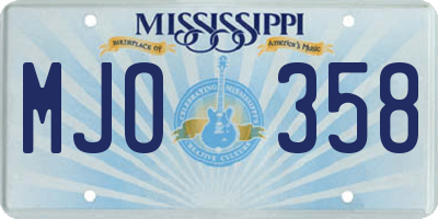 MS license plate MJO358