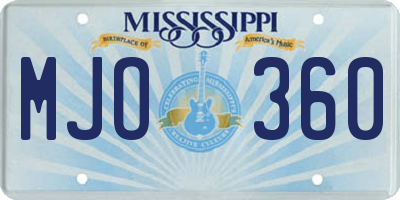 MS license plate MJO360