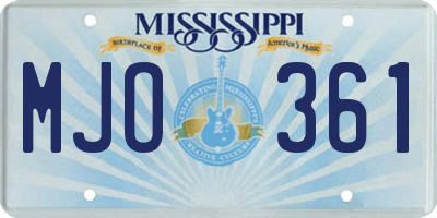 MS license plate MJO361