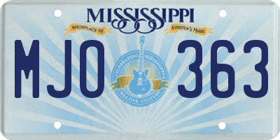 MS license plate MJO363