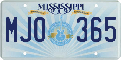 MS license plate MJO365
