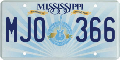 MS license plate MJO366