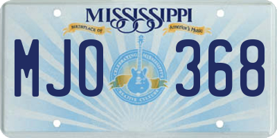MS license plate MJO368