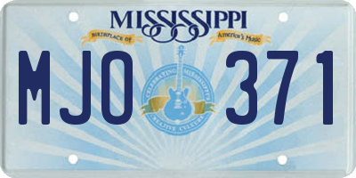 MS license plate MJO371