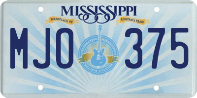 MS license plate MJO375
