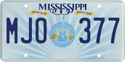 MS license plate MJO377