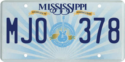 MS license plate MJO378