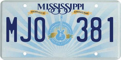 MS license plate MJO381