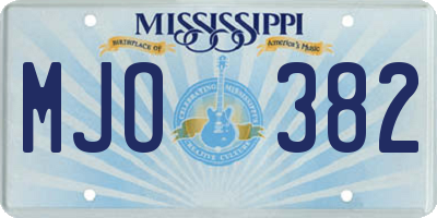 MS license plate MJO382