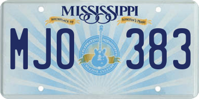 MS license plate MJO383