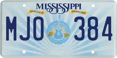MS license plate MJO384