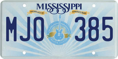 MS license plate MJO385