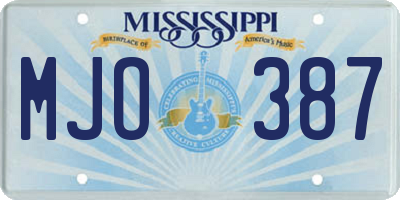 MS license plate MJO387