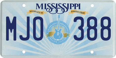 MS license plate MJO388