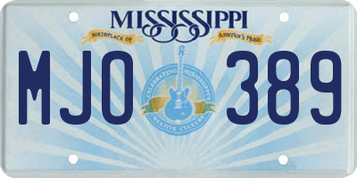 MS license plate MJO389