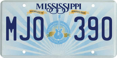 MS license plate MJO390