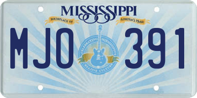 MS license plate MJO391